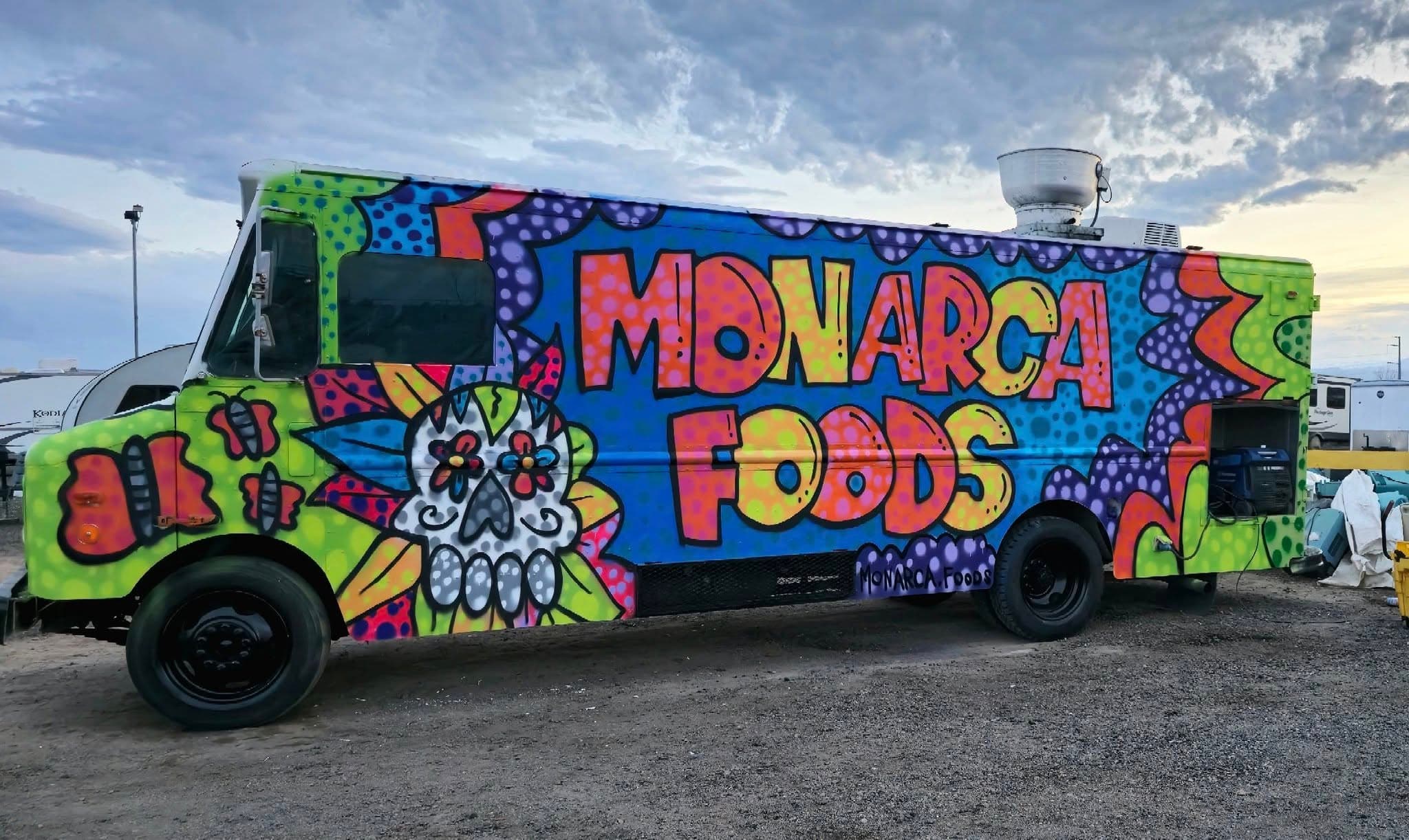 Monarca Foods graffiti-wrapped food truck